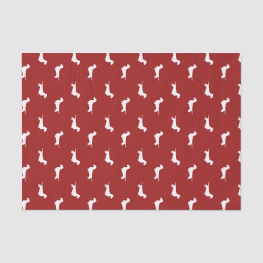Draadharige Dachshund Silhouetten Patroon Tissuepapier (Voorkant)
