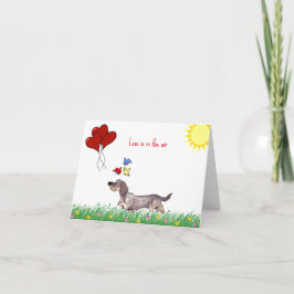 Draadharige Dachshund Valentijn Kaart