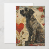 Draadharige griffon valentijnsdag feestdagenkaart (Voorkant / Achterkant)