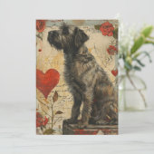 Draadharige griffon valentijnsdag feestdagenkaart (Staand voorkant)