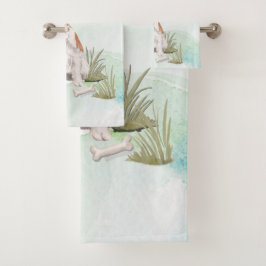 Draadharige Jack Russell Huisdier Hond Aangepaste  Bad Handdoek