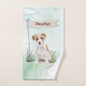 Draadharige Jack Russell Huisdier Hond Aangepaste Bad Handdoek (Handdoek)