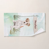 Draadharige Jack Russell Huisdier Hond Aangepaste Bad Handdoek (Handdoek)