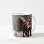Draadharige Pointer in Kerstsneeuw Koffiemok (Voorkant rechts)