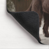 Draadharige Pointer in Kerstsneeuw Muismat (Hoek)