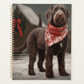 Draadharige Pointer in Kerstsneeuw Planner (Voorkant)