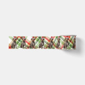 Draadharige Pointer Kerstmis Plaid Grappige Hond K Grosgrain Lint (Voorkant)
