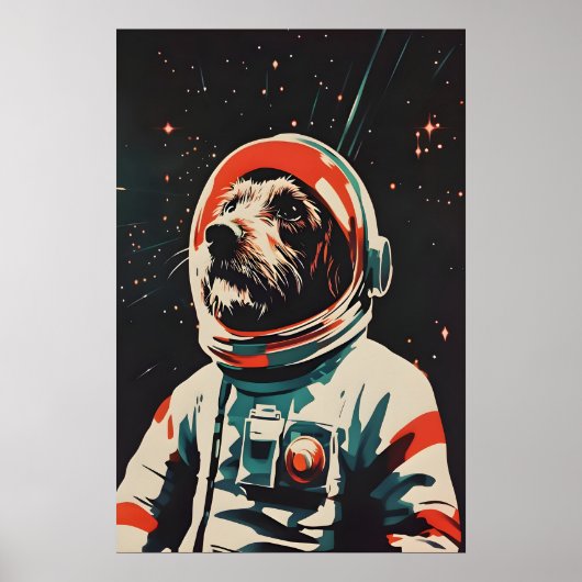 Draadharige Pointing Griffon Astronaut Poster (Voorkant)