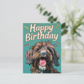 Draadharige Pointing Griffon Gefeliciteerd Briefkaart (Staand voorkant)