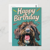 Draadharige Pointing Griffon Gefeliciteerd Verjaar Briefkaart (Voorkant / Achterkant)