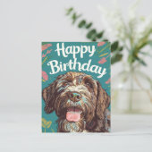 Draadharige Pointing Griffon Gefeliciteerd Verjaar Briefkaart (Staand voorkant)