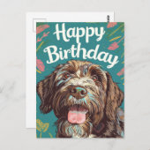 Draadharige Pointing Griffon Gefeliciteerd Verjaar Briefkaart (Voorkant / Achterkant)