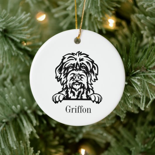 Draadharige Pointing Griffon gepersonaliseerd huis Keramisch Ornament (Boom)