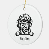 Draadharige Pointing Griffon gepersonaliseerd huis Keramisch Ornament (Links)