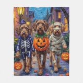 Draadharige Pointing Griffon Halloween-kostuums Fleece Deken (Voorkant)
