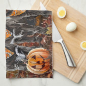 Draadharige Pointing Griffon Halloween Spoken Theedoek (Quarter Fold)