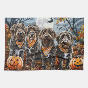 Draadharige Pointing Griffon Halloween Spoken Theedoek