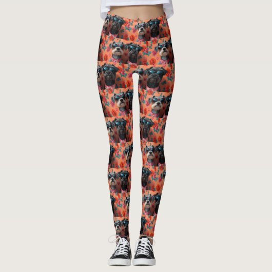 Draadharige Pointing Griffon Hart Valentijnsdag Leggings (Voorkant)