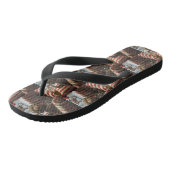 Draadharige Pointing Griffon Hond Kerstmis Festief Teenslippers (Schuin)