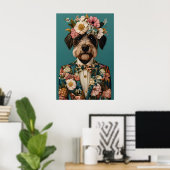 Draadharige Pointing Griffon in pak poster (Thuiskantoor)