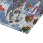 Draadharige Pointing Griffon in Sneeuw Kerstmuts Snijplank (Hoek)