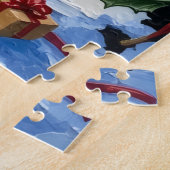 Draadharige Pointing Griffon Kerst Vuurtoren Legpuzzel (Zijkant)