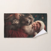 Draadharige Pointing Griffon Kerstman Kerstmis Bad Handdoek (Handdoek)