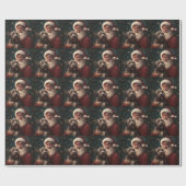 Draadharige Pointing Griffon Kerstman Kerstmis Cadeaupapier (Vlak)
