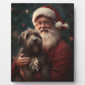 Draadharige Pointing Griffon Kerstman Kerstmis Fotoplaat (Voorkant)