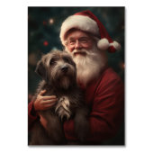 Draadharige Pointing Griffon Kerstman Kerstmis Kaart (Achterkant)