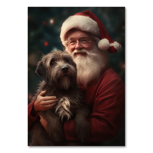 Draadharige Pointing Griffon Kerstman Kerstmis Kaart (Voorkant)