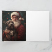 Draadharige Pointing Griffon Kerstman Kerstmis Kaart (Binnen)