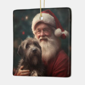 Draadharige Pointing Griffon Kerstman Kerstmis Keramisch Ornament (Links)