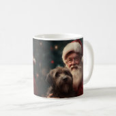 Draadharige Pointing Griffon Kerstman Kerstmis Koffiemok (Voorkant rechts)