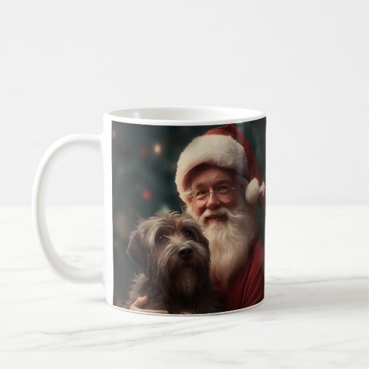 Draadharige Pointing Griffon Kerstman Kerstmis Koffiemok (Links)