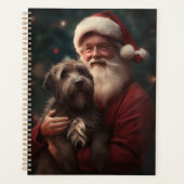 Draadharige Pointing Griffon Kerstman Kerstmis Planner (Voorkant)