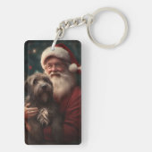 Draadharige Pointing Griffon Kerstman Kerstmis Sleutelhanger (achterkant)