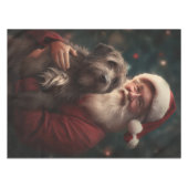 Draadharige Pointing Griffon Kerstman Kerstmis Tafelkleed (Voorkant (Horizontaal))