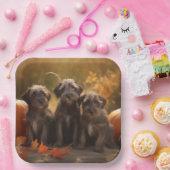 Draadharige Pointing Griffon Puppy Herfst Papieren Bordje (Feest)