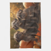 Draadharige Pointing Griffon Puppy Herfst Theedoek (Verticaal)