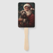 Draadharige Pointing Griffon Sinterklaas Kerstmis Handwaaier (Achterkant)