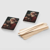 Draadharige Pointing Griffon Sinterklaas Kerstmis Handwaaier (Niet-gemonteerd)