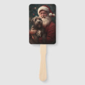 Draadharige Pointing Griffon Sinterklaas Kerstmis Handwaaier (Voorkant)