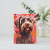 Draadharige Pointing Griffon Valentijnsdag Briefkaart (Staand voorkant)