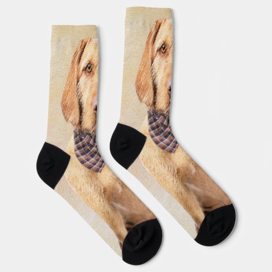 Draadharige Vizsla-schilderij - Mooie originele ho Sokken (Rechts)