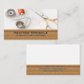 draadhaspels | naaister | leer visitekaartje (Voorkant / Achterkant)