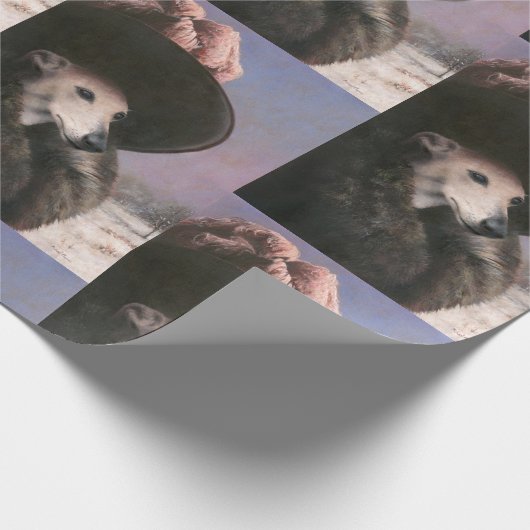  draadje in sneeuwpakpapier cadeaupapier (Hoek)