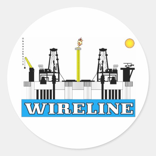 Draadlijn, Offshore, Olieveld Sticker (Voorkant)