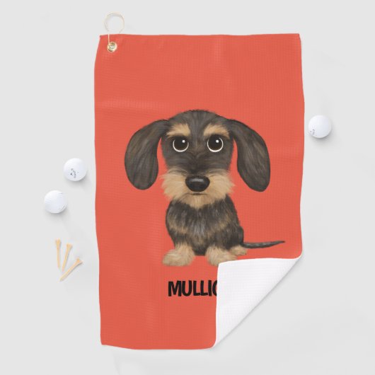 Draadloos dashond | Schattigee Dog Teckel Aangepas Golfhanddoek (Insitu)