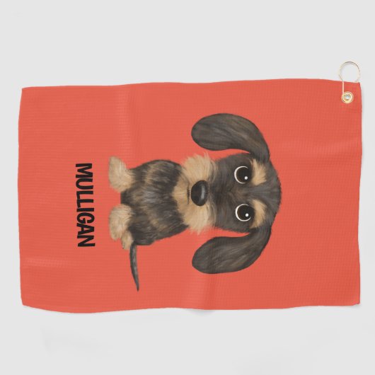 Draadloos dashond | Schattigee Dog Teckel Aangepas Golfhanddoek (Horizontaal)